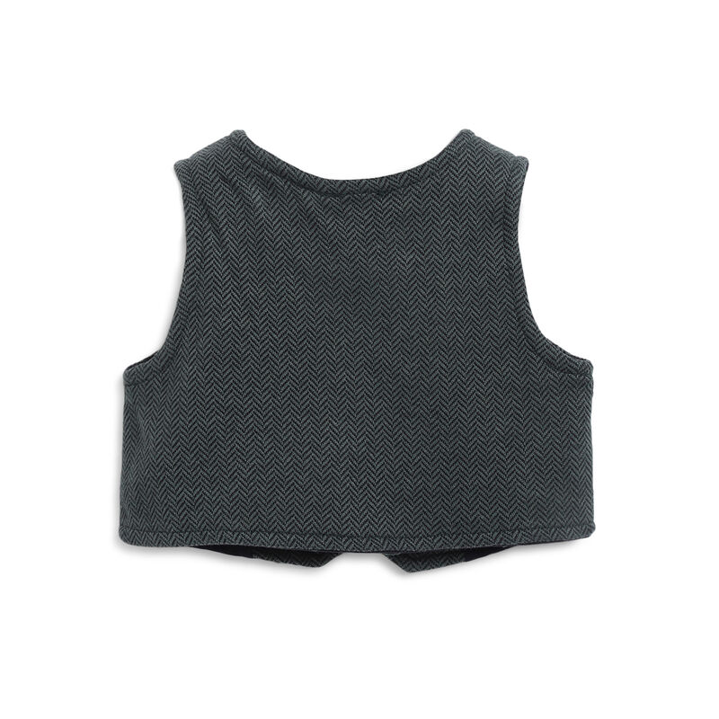 Boys Dark Green Solid Waist Coat image number 1